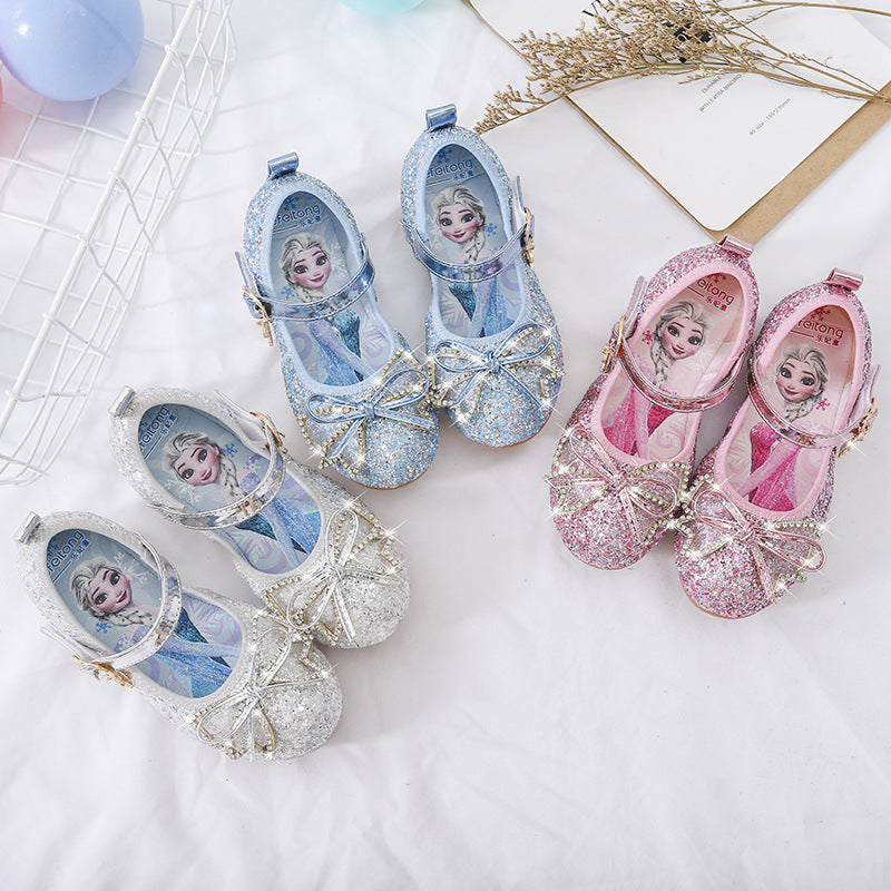 Mädchen Glitzernde Ballerina-Schuhe mit Schleifen- und Strassverzierungen EB