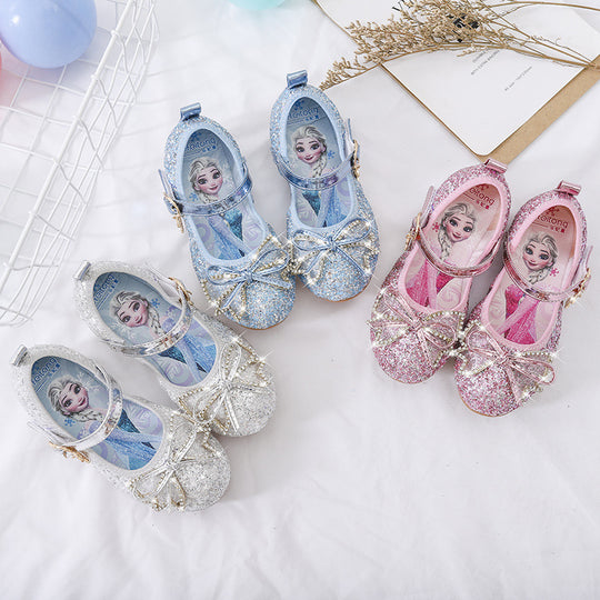 Mädchen Glitzernde Ballerina-Schuhe mit Schleifen- und Strassverzierungen EB