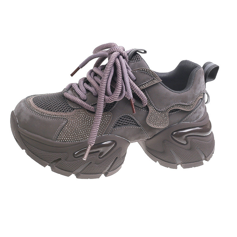 Damen Sportliche Chunky Sneakers mit atmungsaktivem Obermaterial und rutschfester Sohle EB
