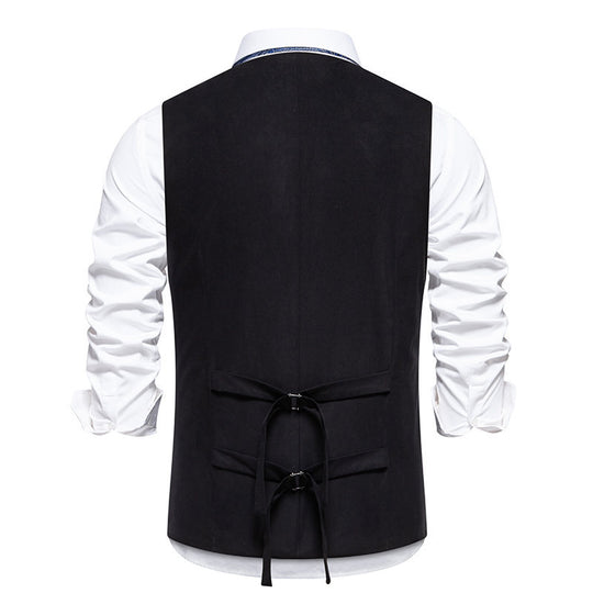 Herren elegante Weste mit doppelter Knopfleiste und praktischen Taschen EB
