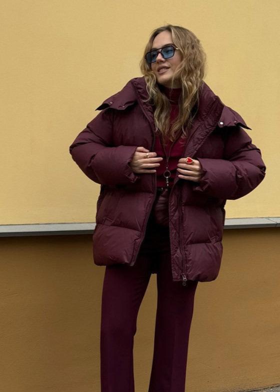EB | Burgundy Puffer Jacket - Luxe Winter Komfort