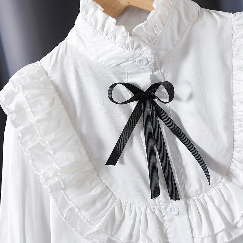 Mädchen verspielte Bluse mit Rüschendetails EB