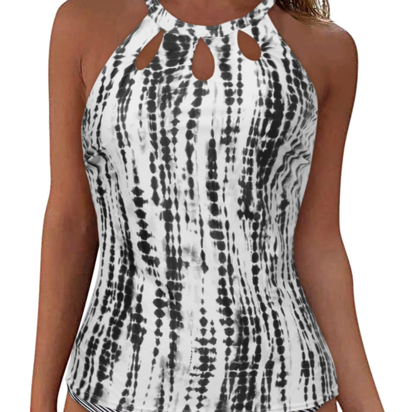 Damen Sportliches Tankini-Oberteil mit modischem Rundhalsausschnitt und Cut-Outs EB