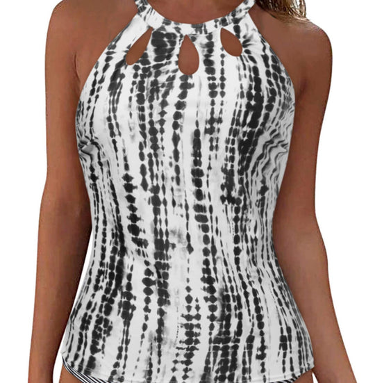 Damen Sportliches Tankini-Oberteil mit modischem Rundhalsausschnitt und Cut-Outs EB