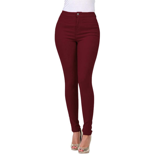Damen Hoch geschnittene Skinny Jeans mit elastischem Stretch EB