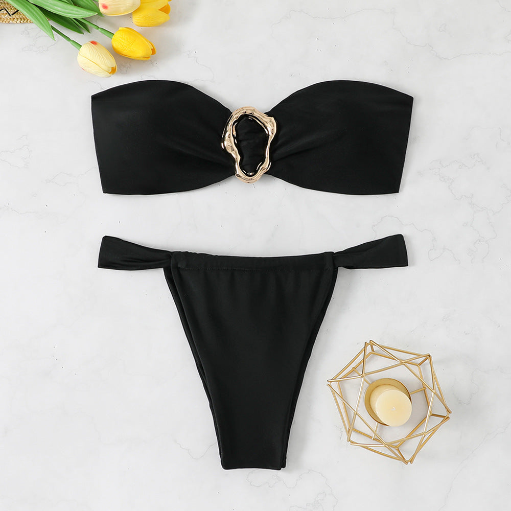 Damen Bandeau-Bikini mit eleganten Ringdetail von EB