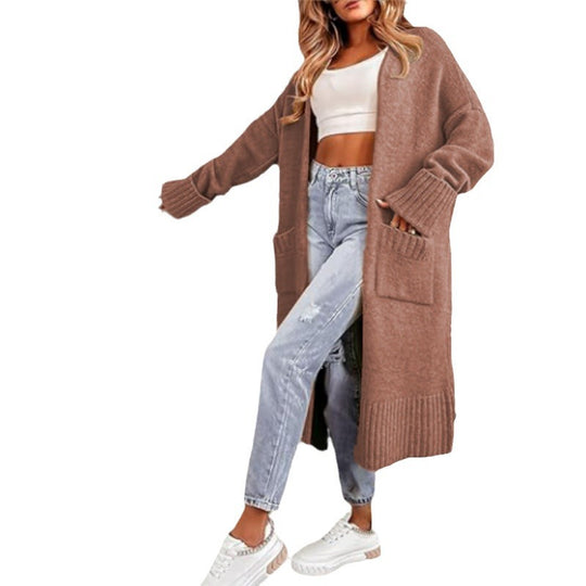 Damen Grobstrick-Cardigan mit tiefen Taschen und weichem Material EB