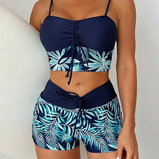Damen Sportliches Bikini-Top mit Shorts EB