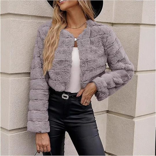 Damen modische Leopardenmuster Fleecejacke EB