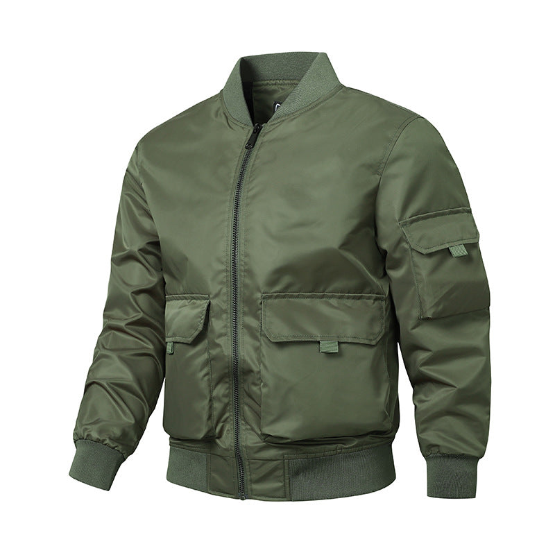 Herren sportliche Bomberjacke mit praktischen Taschen und elastischen Bündchen EB