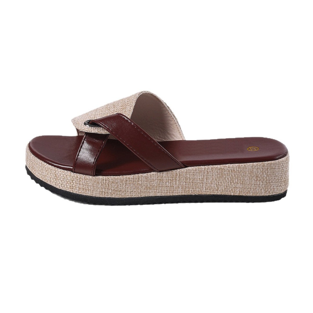 Damen bequeme Schlappen mit modischem Faltendesign EB