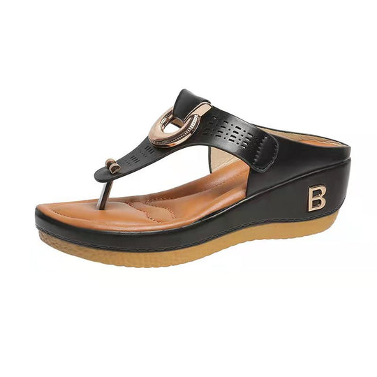 Damen Elegante und bequeme Plateau-Sandalen mit modischem Riemen-Design EB