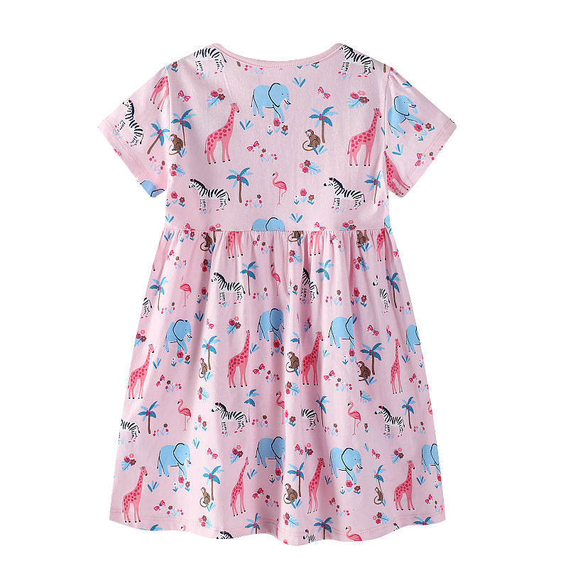 Mädchen Baumwollkleid mit verspieltem Tiermotiv EB