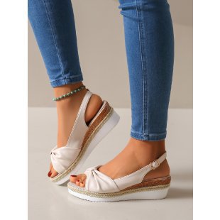 Damen Wedge-Sandaletten mit elegantem Knoten-Design EB