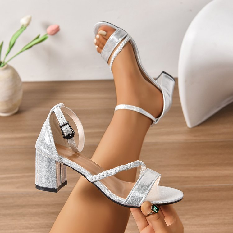 Damen Glamouröse Blockabsatzsandalen EB