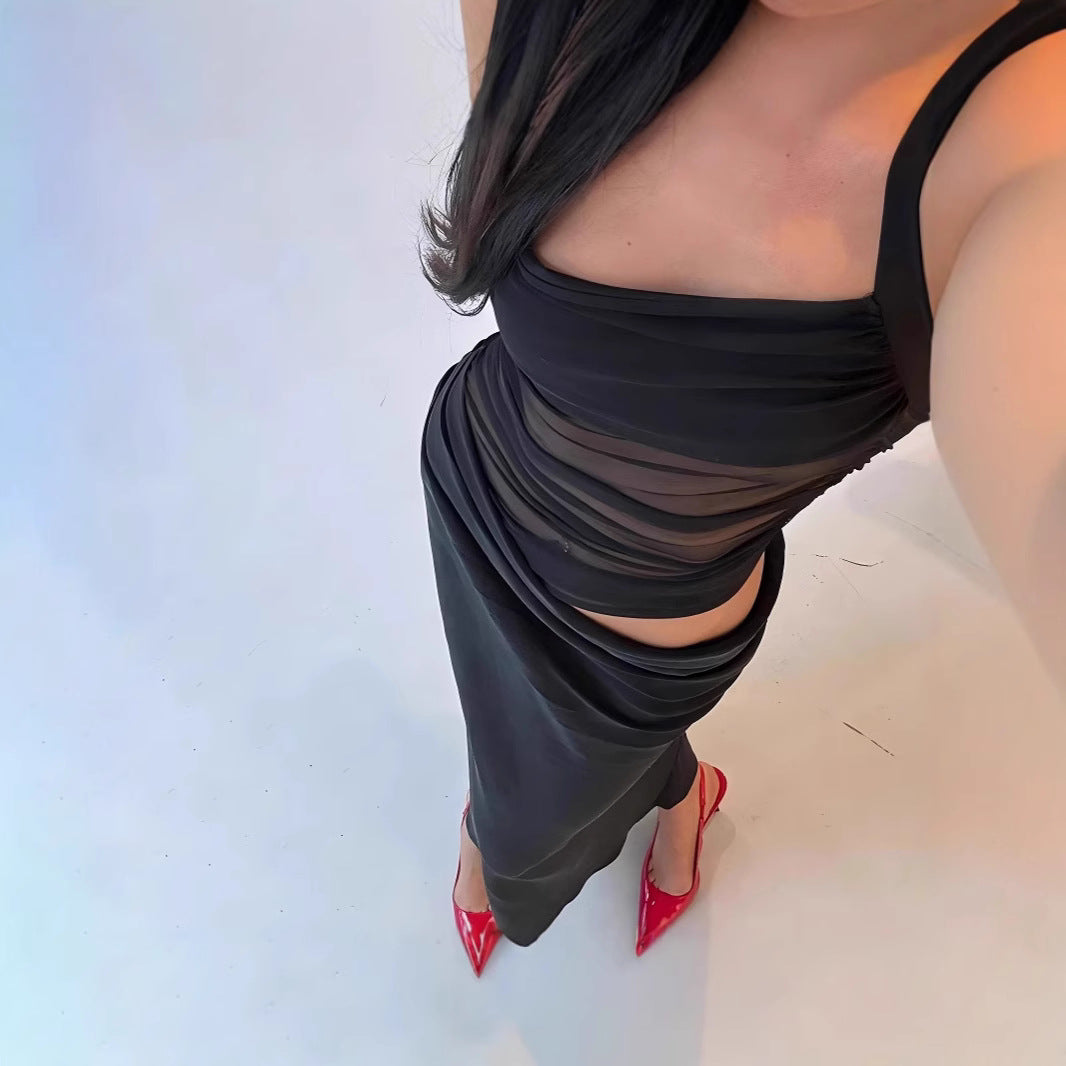 Damen Elegantes Slip Dress mit asymmetrischem Schnitt EB