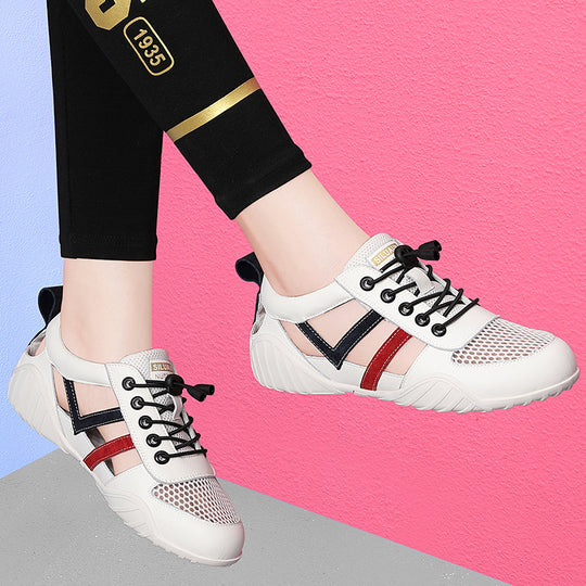 Damen atmungsaktive und sportliche Freizeitsneakers mit flexiblem Sohlendesign EB