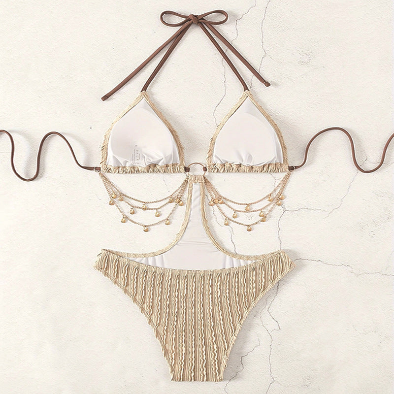 Damen Triangel-Bikini mit raffinierten Verzierungen EB