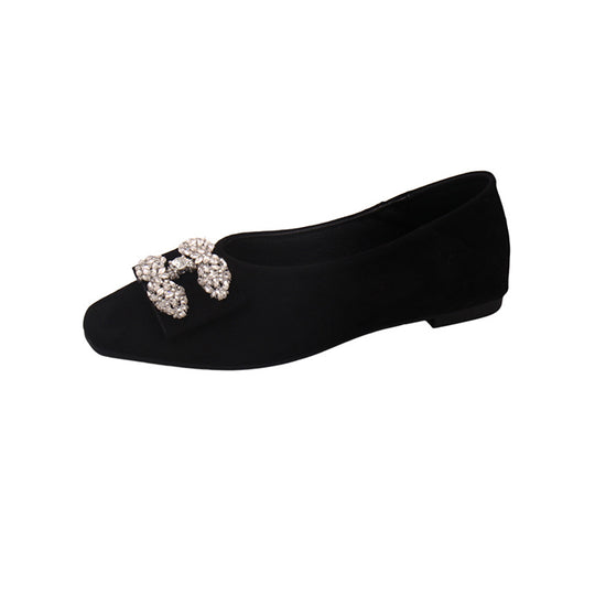 Damen Ballerinas mit luxuriösem Strassbesatz und elegantem Samtoberteil EB