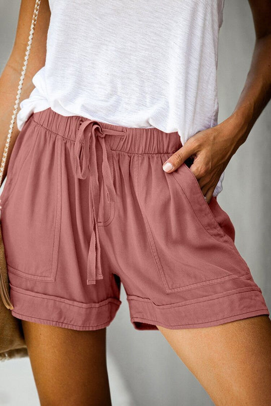 Damen Bequeme Sommer-Shorts mit elastischem Bund und praktischen Taschen EB