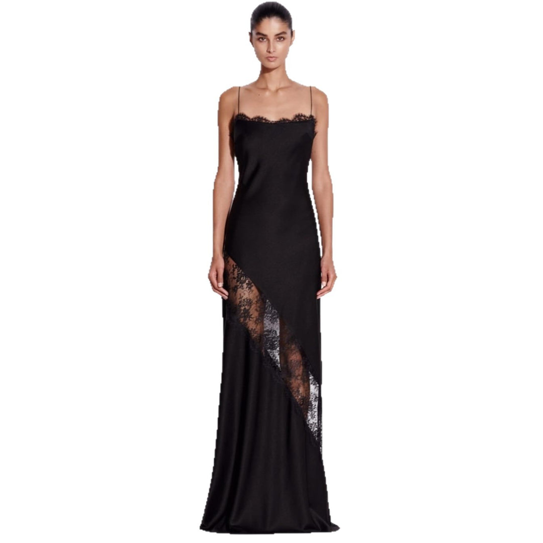 Damen Elegantes Abendkleid mit raffiniertem Spitzenbesatz EB