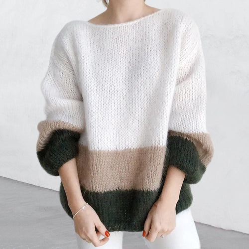Damen modischer Strickpullover mit weichem Material und lässigem Schnitt EB
