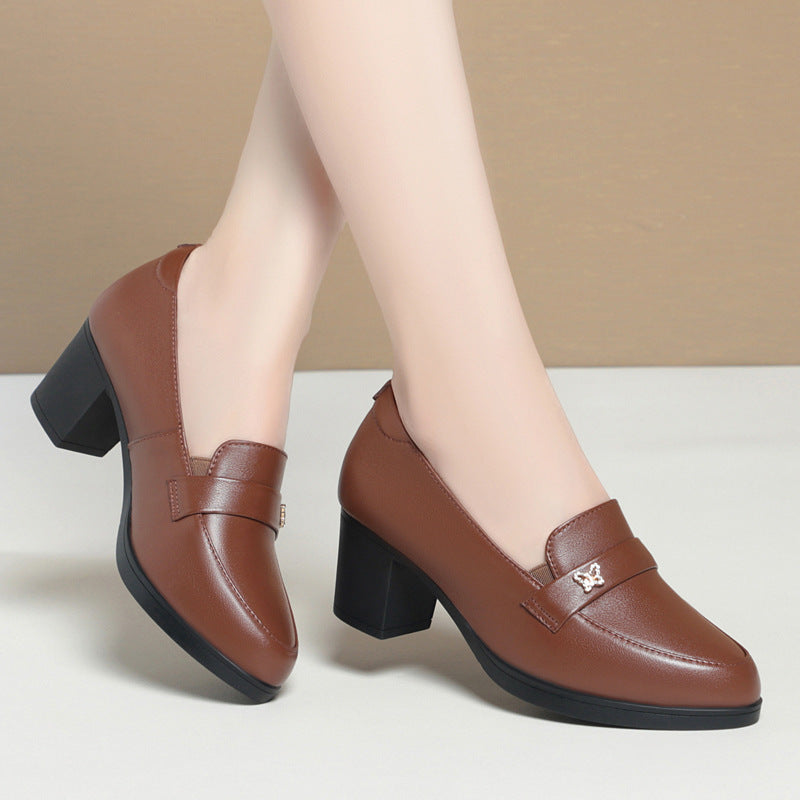 Damen elegante Loafers mit glänzender Dekoration EB
