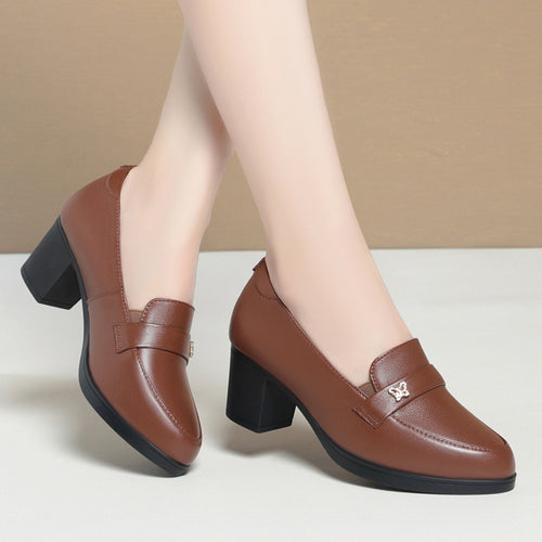 Damen elegante Loafers mit glänzender Dekoration EB