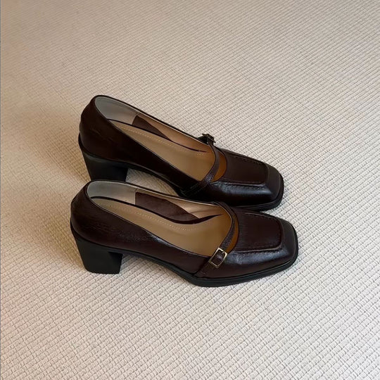Damen elegante Mary Jane Pumps mit modischem Riemchen und komfortablem Blockabsatz EB