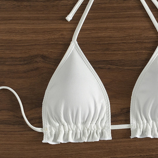 Damen Triangel-Bikini mit verstellbaren Trägern und moderner Ripp-Textur EB