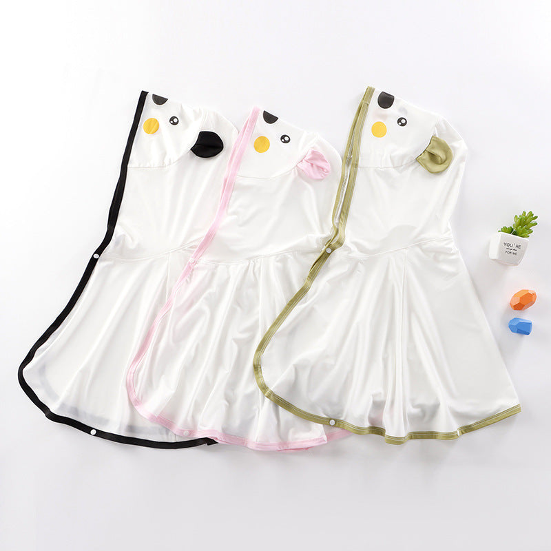 Unisex nan wasserdichter Kinderregenponcho mit Kapuze und niedlichen Tierohren R&B
