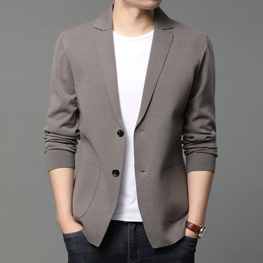 Herren Strickblazer mit eleganten Knopfdetails und praktischen Taschen EB