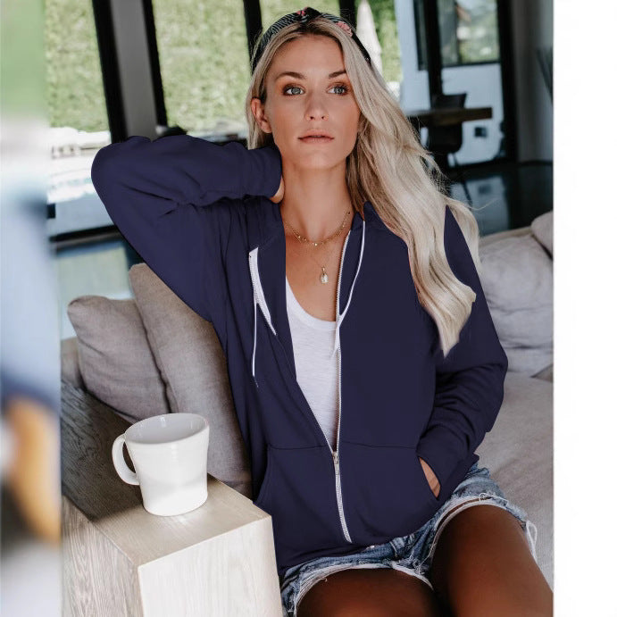 Damen Bequeme Kapuzenjacke mit klassischem Schnitt und praktischen Taschen EB