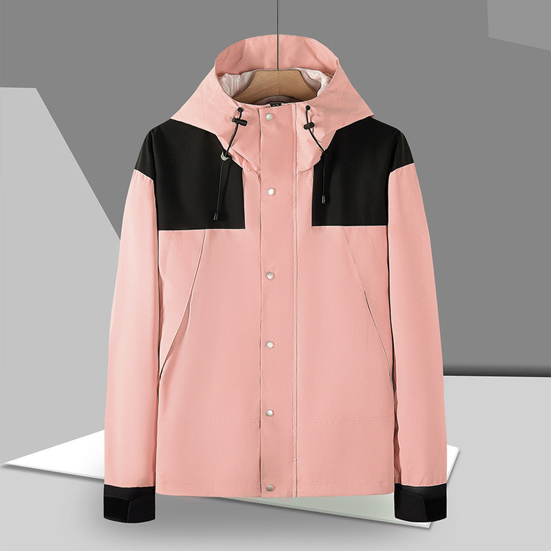Herren Minimalistische Softshell-Kapuzenjacke mit verdeckter Druckknopfleiste EB
