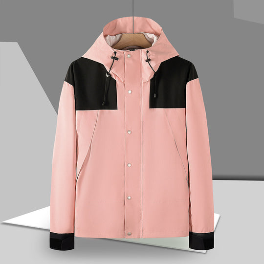Herren Minimalistische Softshell-Kapuzenjacke mit verdeckter Druckknopfleiste EB