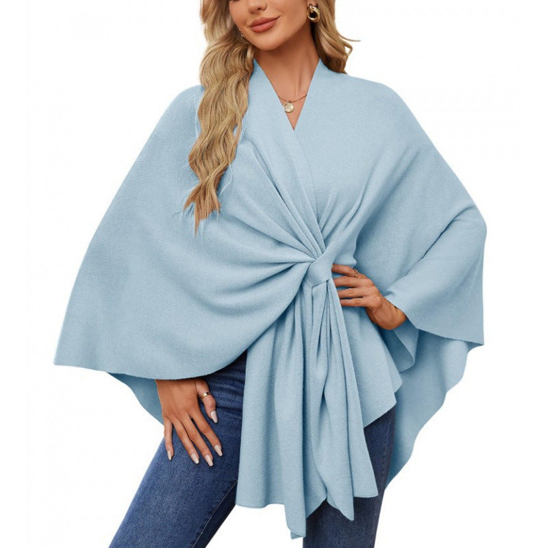 Damen modischer Wickelmantel mit trendigem Design EB