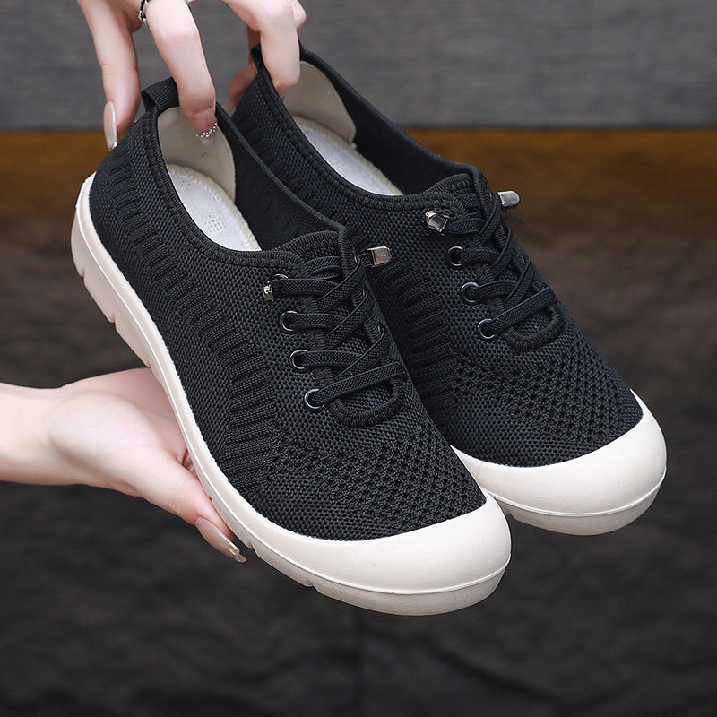 Damen Atmungsaktive Lace-Up Sneakers mit flexiblem Fußbett EB