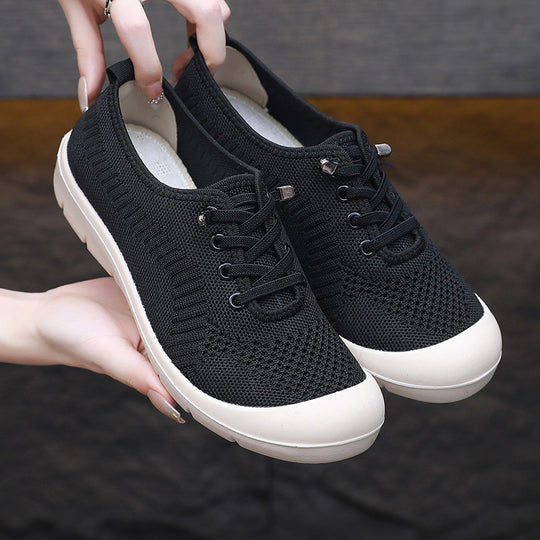 Damen Atmungsaktive Lace-Up Sneakers mit flexiblem Fußbett EB