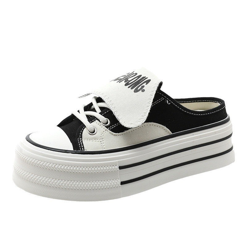 Damen modische Plateau Sneaker mit abnehmbaren Riemen EB