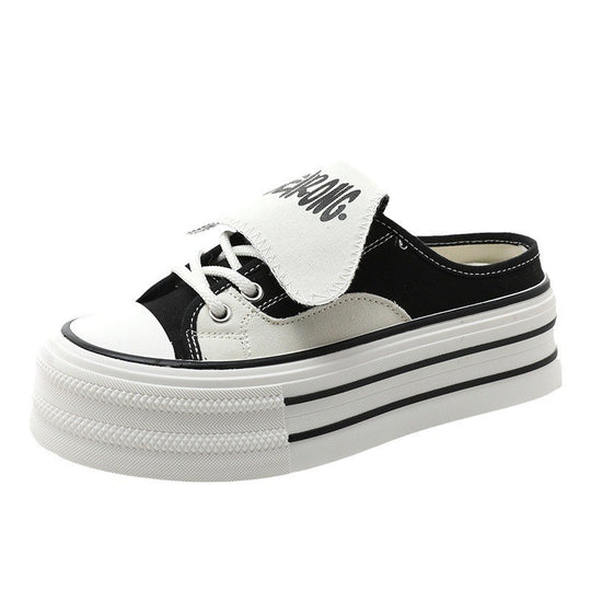 Damen modische Plateau Sneaker mit abnehmbaren Riemen EB