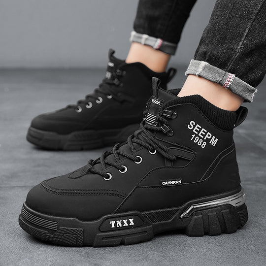 Herren modische High-Top Sneakers mit verstärkter Profilsohle und atmungsaktiver Innenausstattung EB