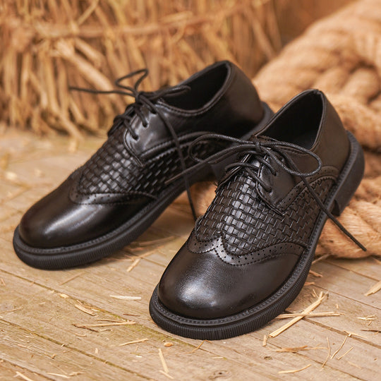 Damen Schnürschuhe mit atmungsaktiver Netzoberfläche und klassischem Lederdesign EB