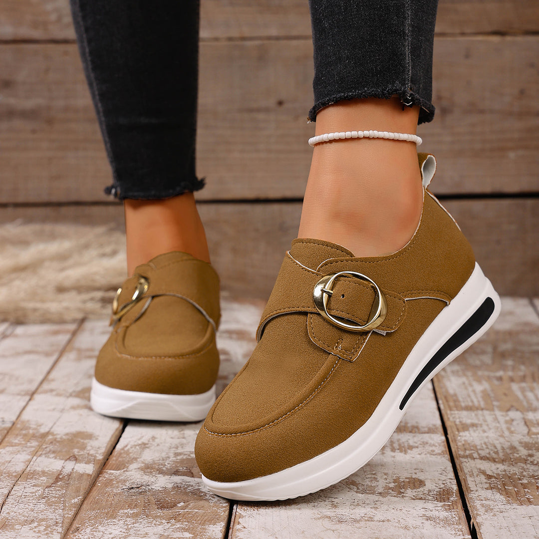 Damen bequeme Slipper mit modischem Schnallen-Detail EB