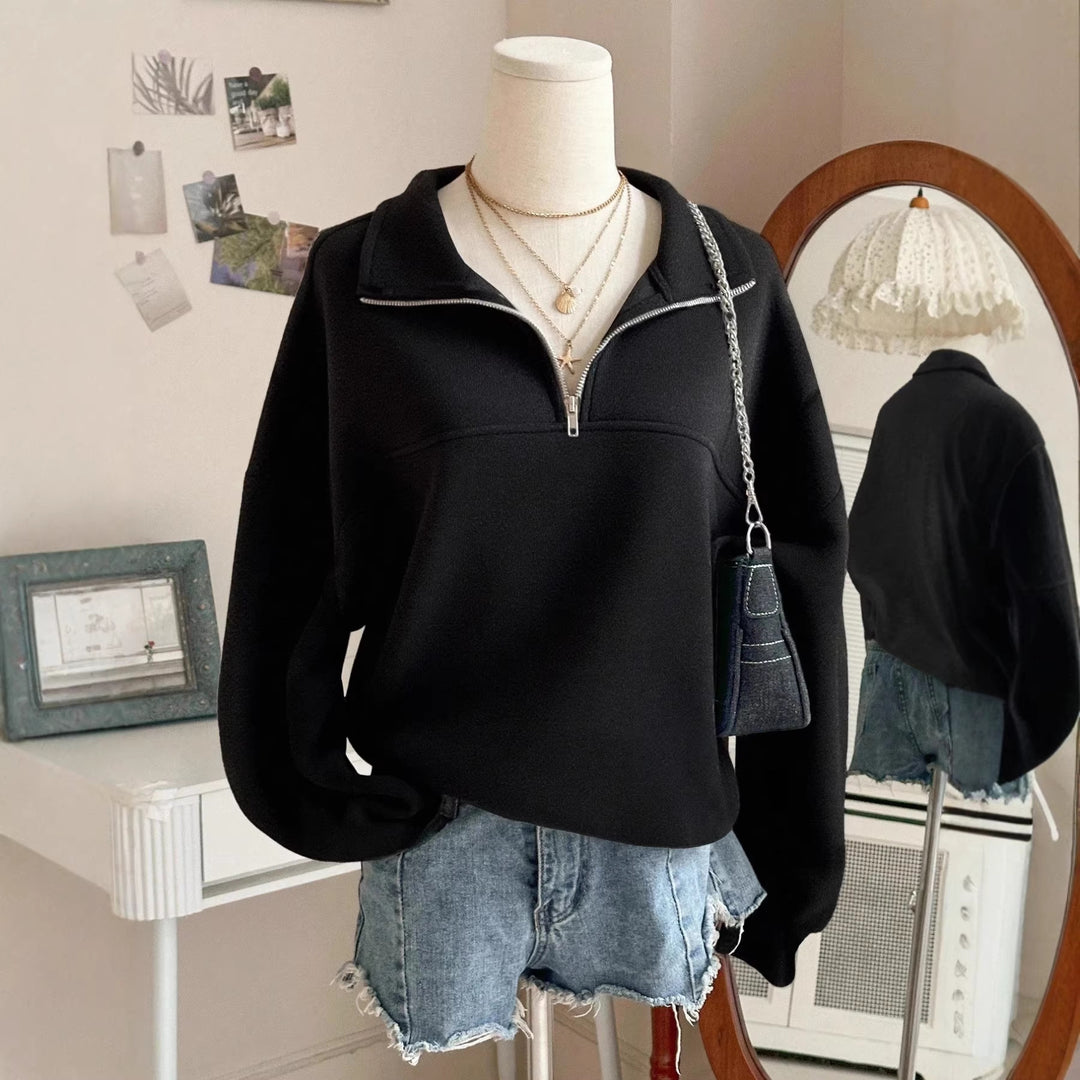 Damen Sweatshirt mit hohem Kragen EB