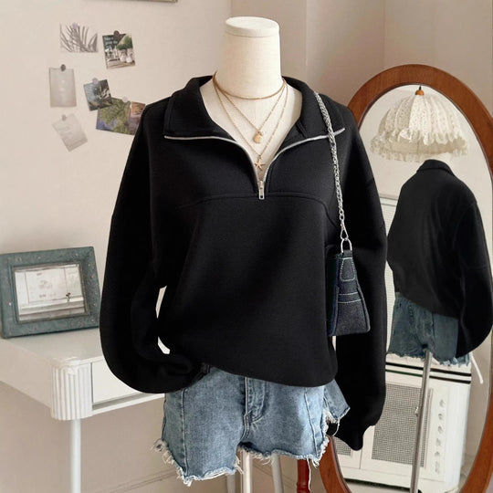 Damen Sweatshirt mit hohem Kragen EB