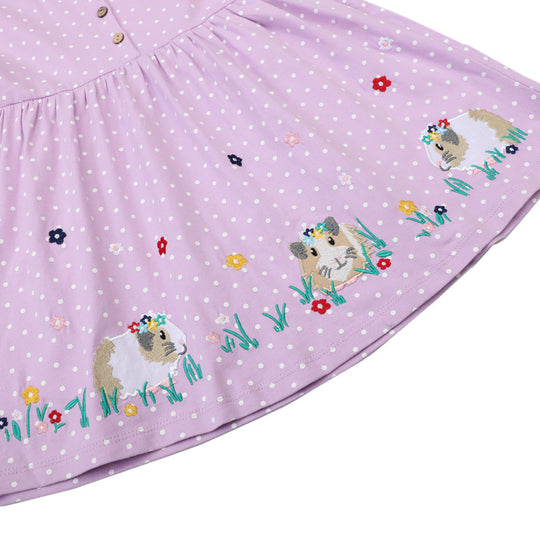 Mädchen Freizeitkleid mit liebevollem Tier- und Blütenmotiv EB