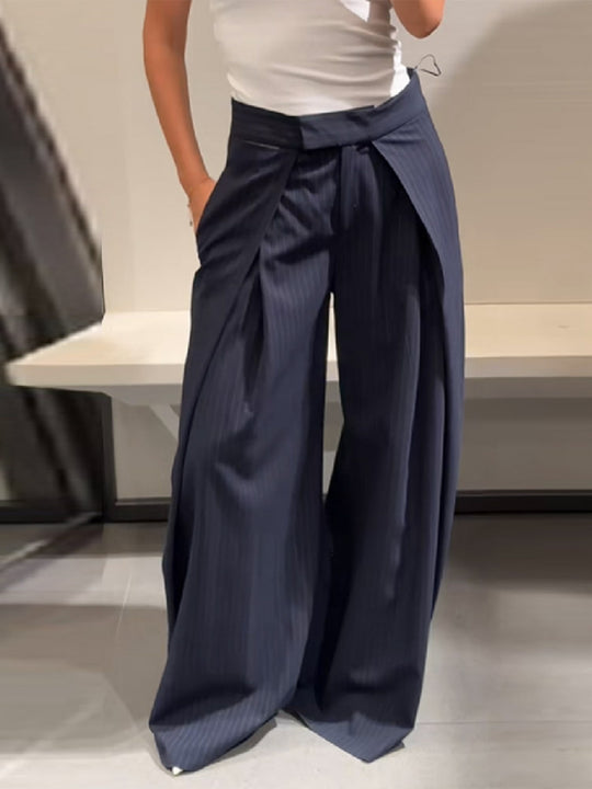 Damen elegante weite Stoffhose EB