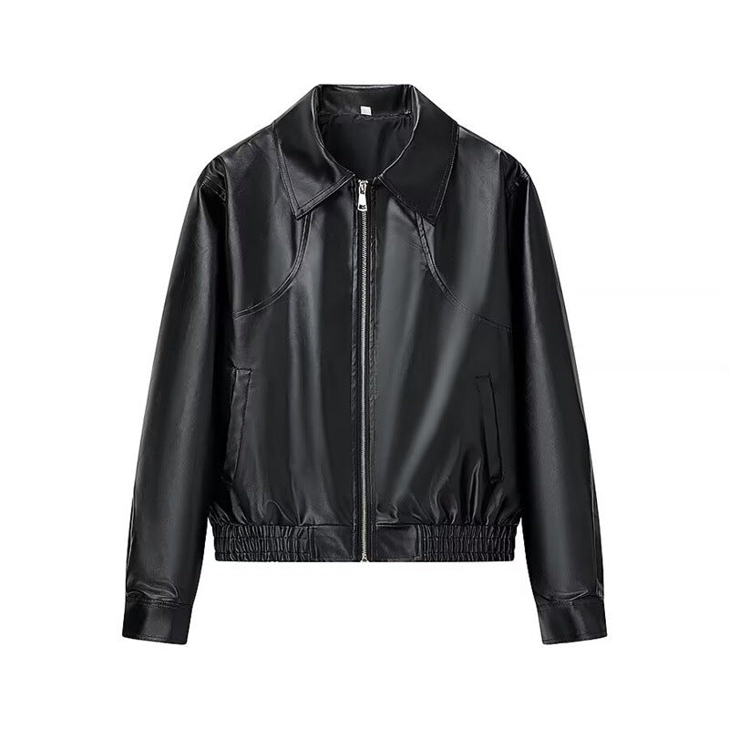 Damen Kunstleder-Shortjacke mit stylischem Reißverschluss EB