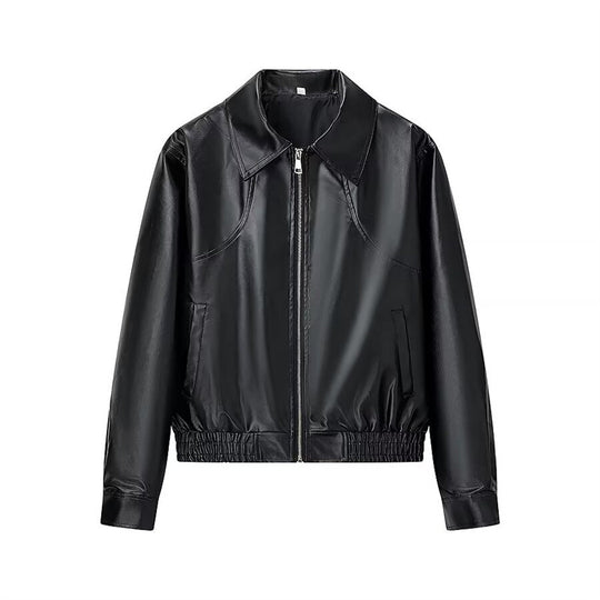 Damen Kunstleder-Shortjacke mit stylischem Reißverschluss EB