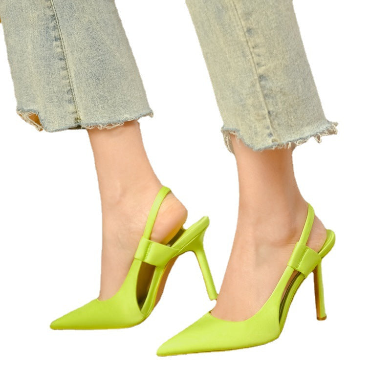 Damen Elegante Slingpumps mit spitzem Schnitt und hohem Absatz EB